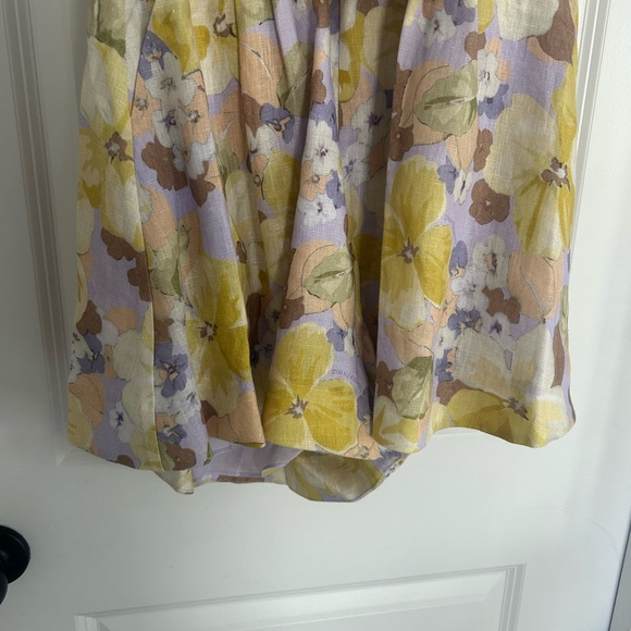 Zimmermann Pop Floral backless halter linen romper with Belt NWT - Picture 9 of 13
